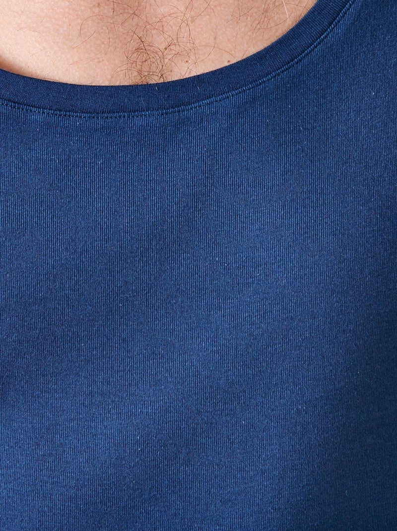 Lot de 2 débardeurs Essential pur coton peigné - Damart Bleu marine - Kiabi