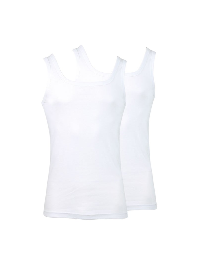 Lot de 2 débardeurs homme Ecopack Athena Blanc Blanc - Kiabi