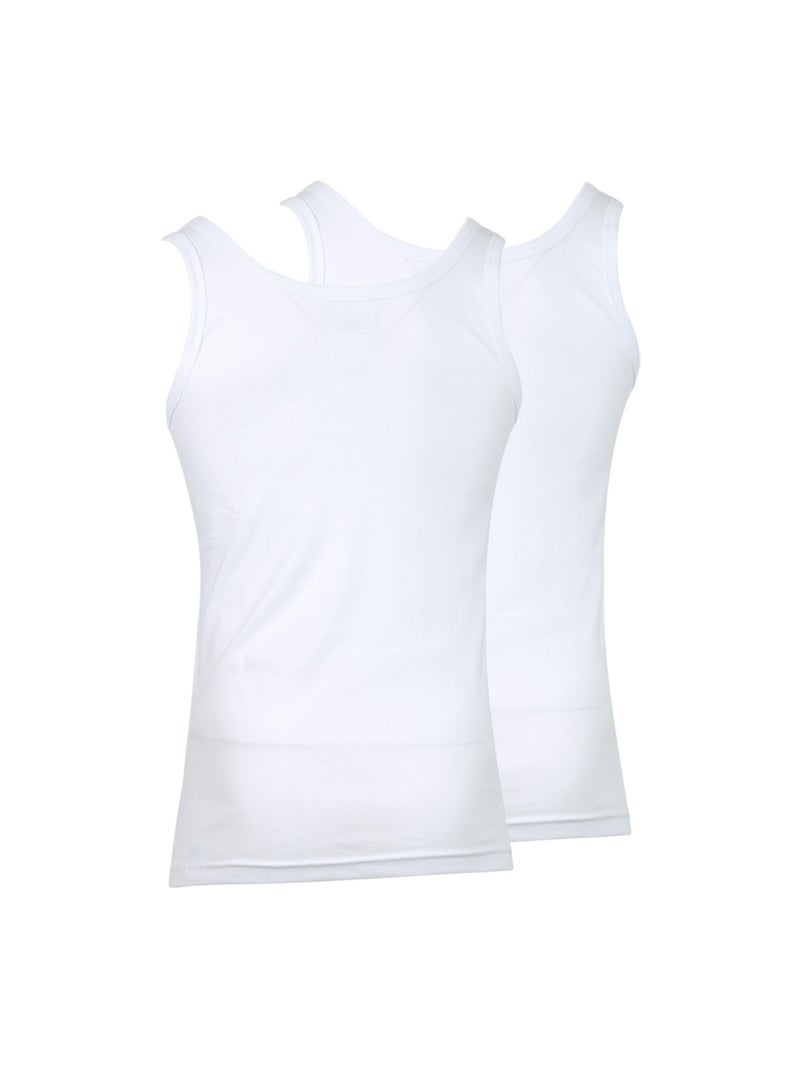 Lot de 2 débardeurs homme Ecopack Athena Blanc Blanc - Kiabi