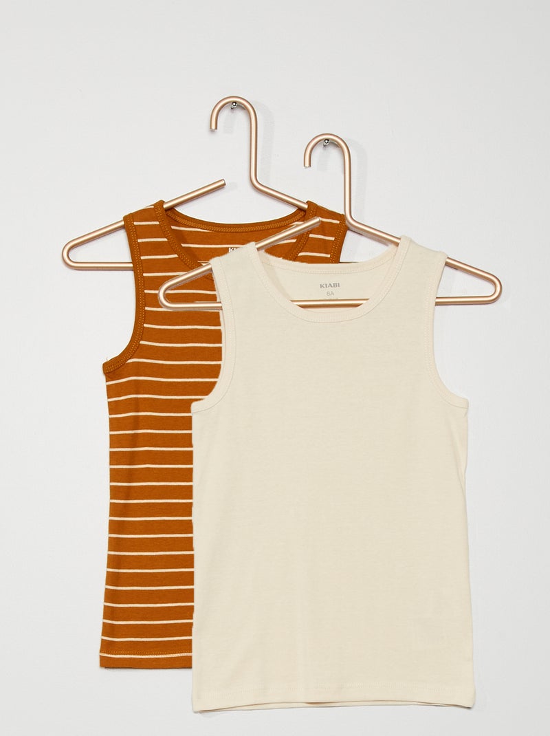 Lot de 2 débardeurs marron - Kiabi