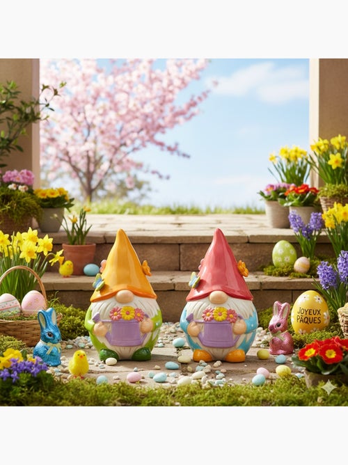 Lot de 2 décorations nains de jardin arrosoir - Kiabi Lot de 2 décorations nains de jardin arrosoir - Kiabi