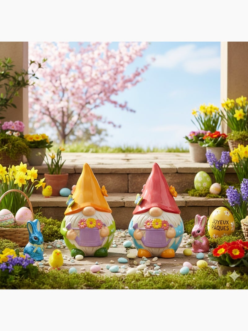 Lot de 2 décorations nains de jardin arrosoir Multicolore - Kiabi