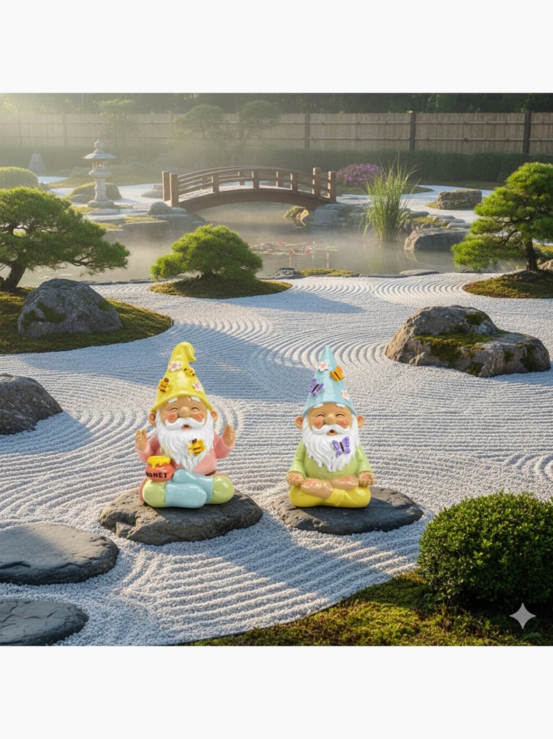 Lot de 2 décorations nains de jardin pot de miel Multicolore - Kiabi