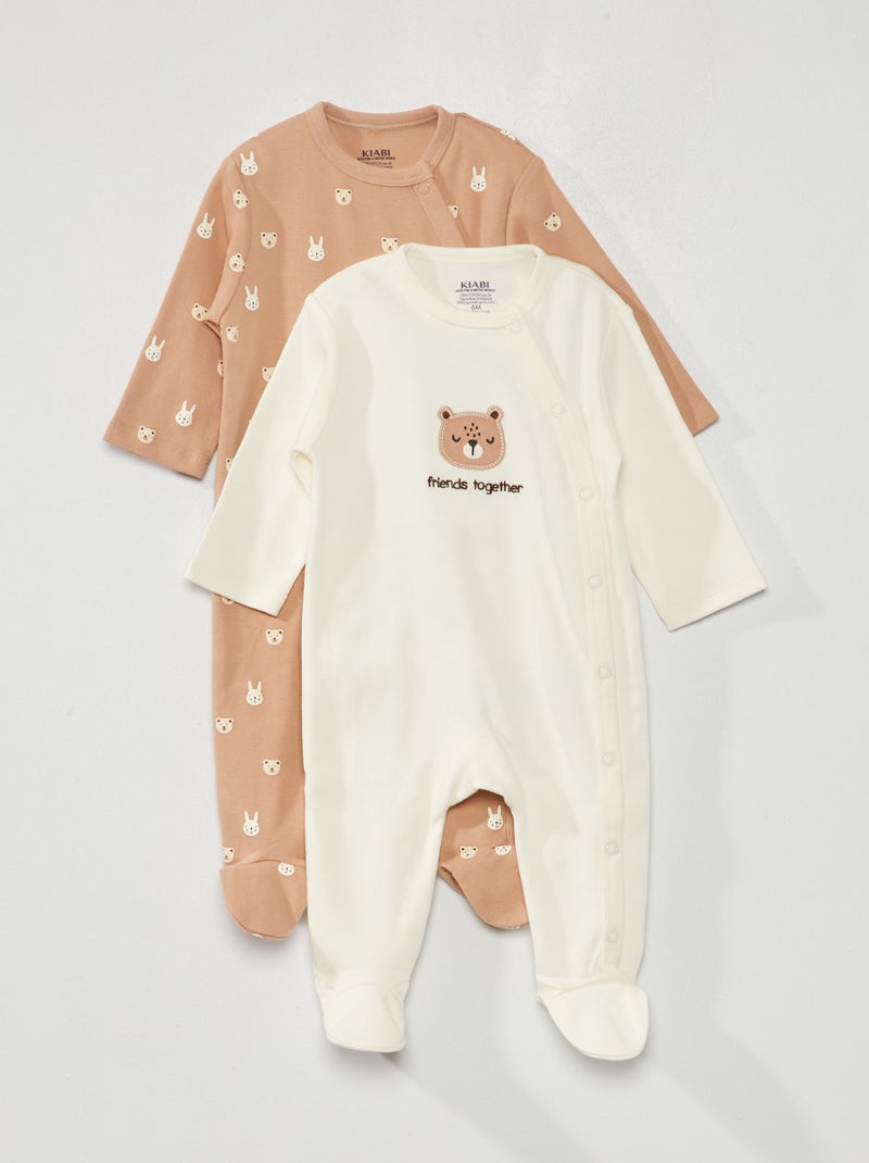 Lot de 2 dors-bien en jersey - 2 pièces Ecru/beige - Kiabi