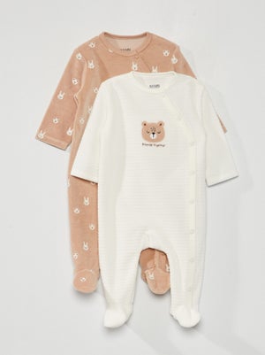 Pyjamas Bébé Sans Pieds – Lot De 3 En 100% Coton – Fermeture Zippée Double Sens – NEXT