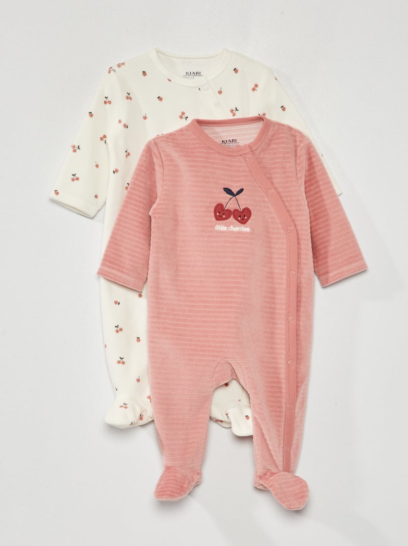 Lot de 2 dors-bien en velours - 2 pièces Rose - Kiabi