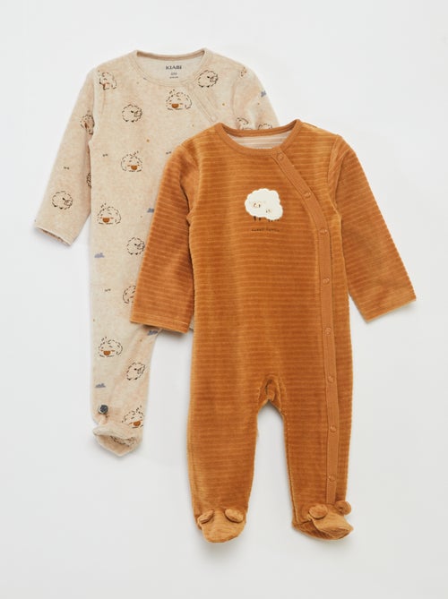 Lot de 2 dors-bien en velours - Kiabi