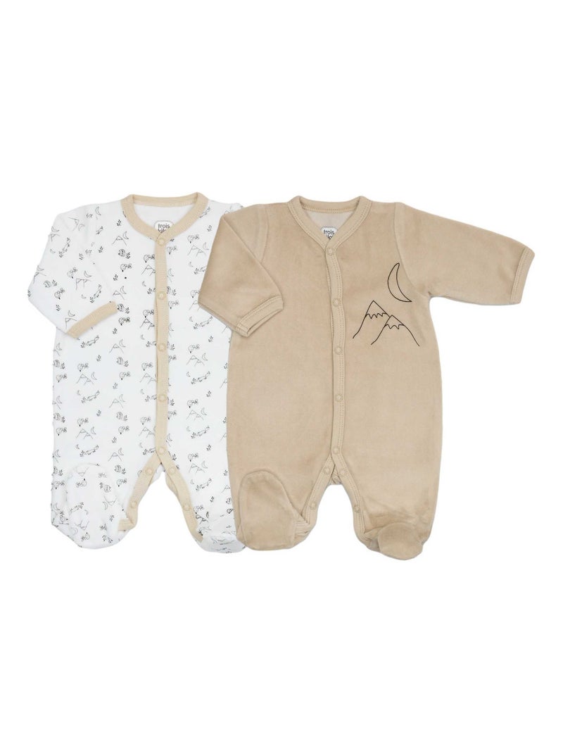 Lot de 2 dors-bien Montagne et foret Blanc - Kiabi
