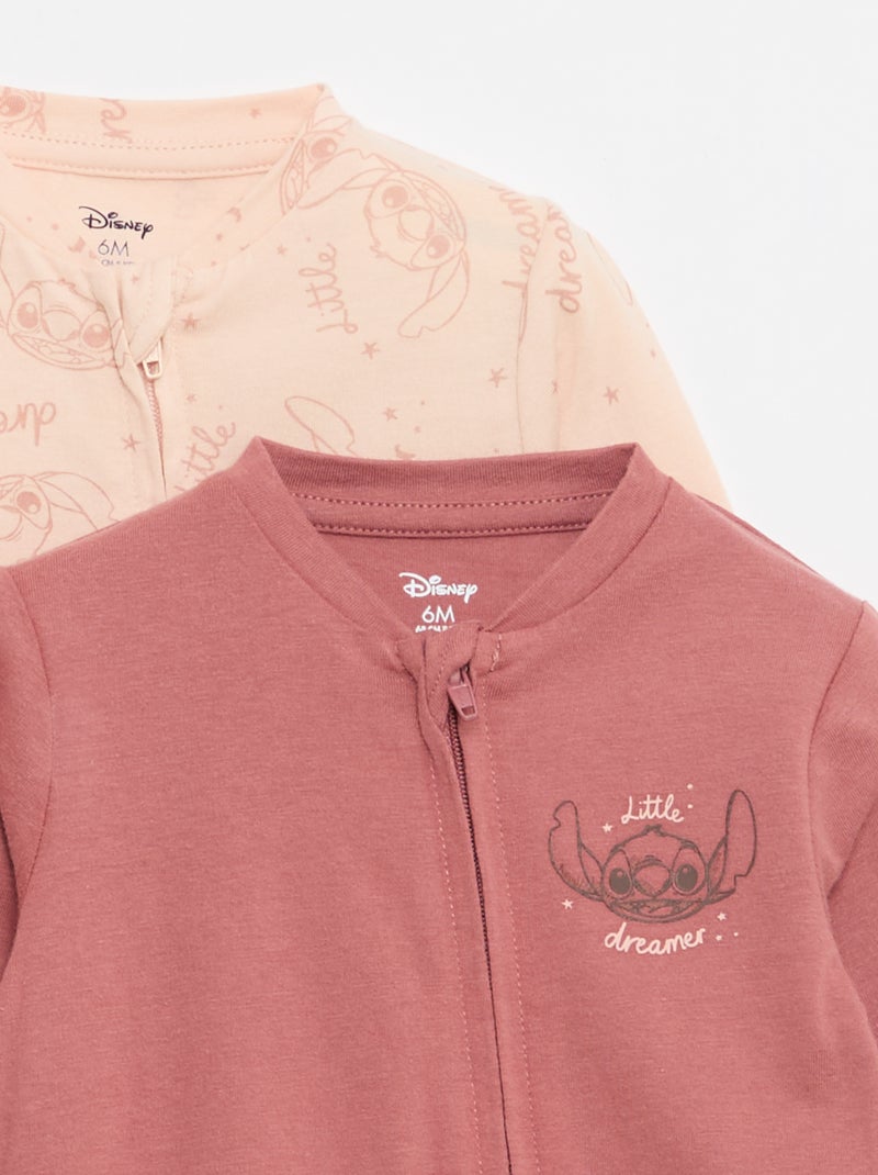 Lot de 2 dors-bien zippés léger 'Stitch' Rose - Kiabi