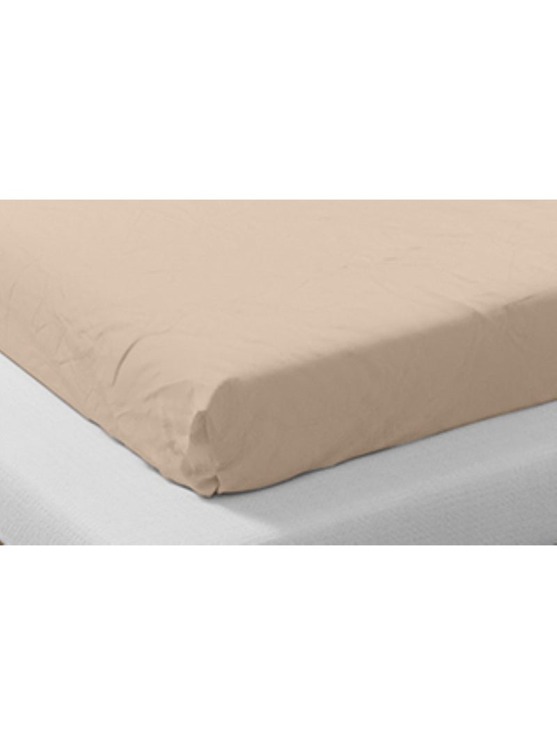 Lot de 2 Drap Housse coton Biologique Beige - Kiabi