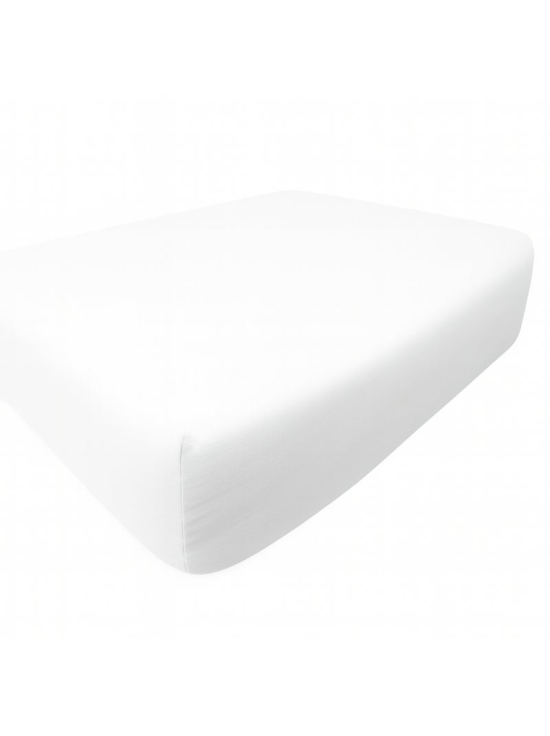 Lot de 2 drap housse Microfibre Blanc - Kiabi