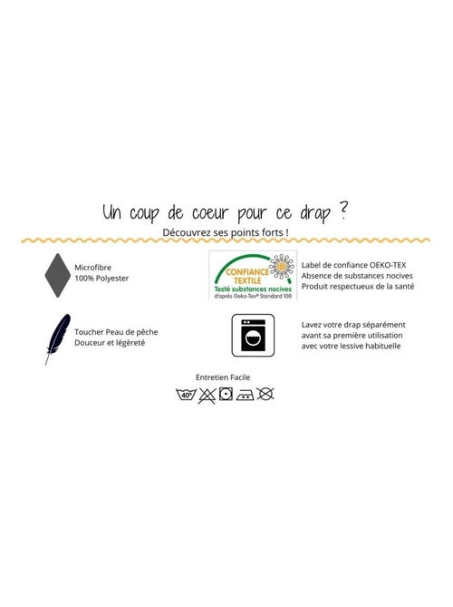 Lot de 2 drap housse Microfibre - Kiabi