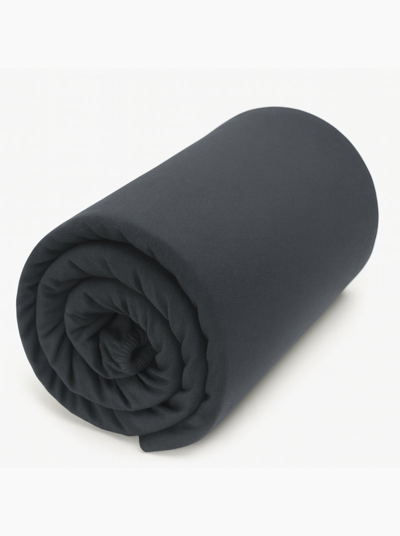 Lot de 2 drap housse Microfibre Gris Granit - Kiabi