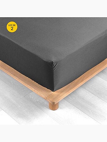 Lot de 2 Drap housse percale de coton 78fils ultra doux