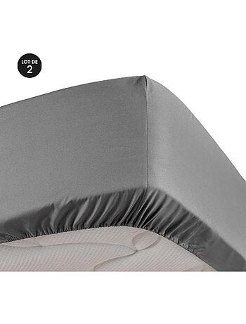 Lot de 2 Drap housse percale de coton 78fils ultra doux
