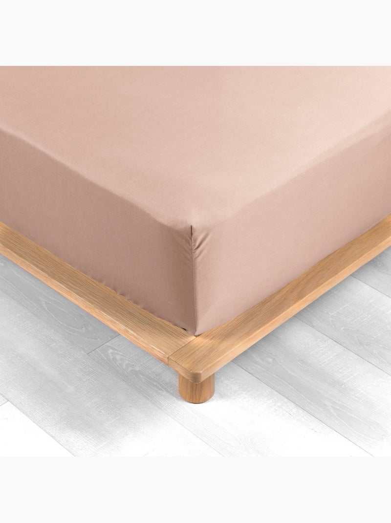 Lot de 2 Drap housse percale de coton 78fils ultra doux Nude - Kiabi