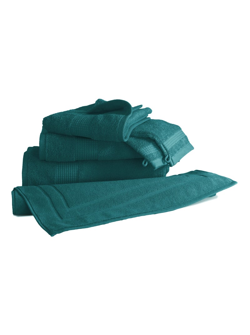 Lot de 2 Draps de Douche - 100% Coton - 450 gr/m2 Bleu canard - Kiabi