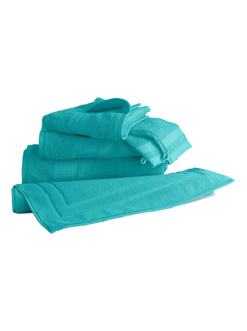 Lot de 2 Draps de Douche - 100% Coton - 450 gr/m2 Bleu turquoise - Kiabi