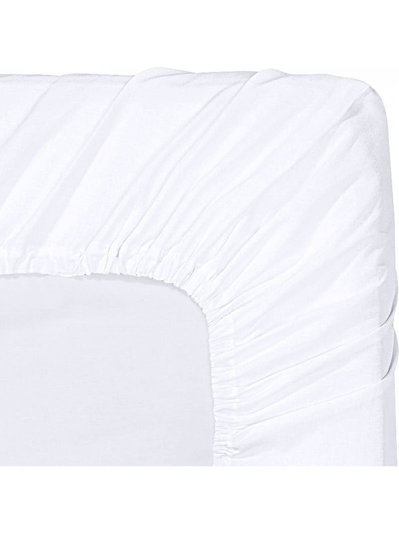 Lot de 2 Draps Housse 60x120 cm - En coton Biologique Blanc - Kiabi