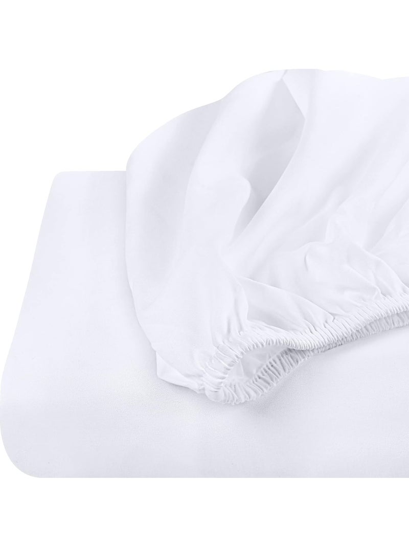 Lot de 2 draps housse 60x120 cm - en coton biologique Blanc - Kiabi