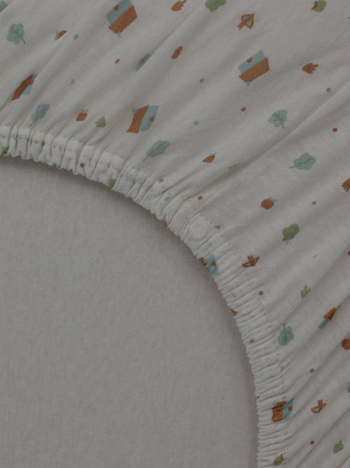 Lot de 2 draps-housse 60x120 cm Naissance en Coton Imprimés - Babycalin - Kiabi