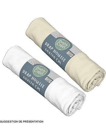 Lot de 2 draps-housse 60x120 cm Naissance en Coton Imprimés - Babycalin