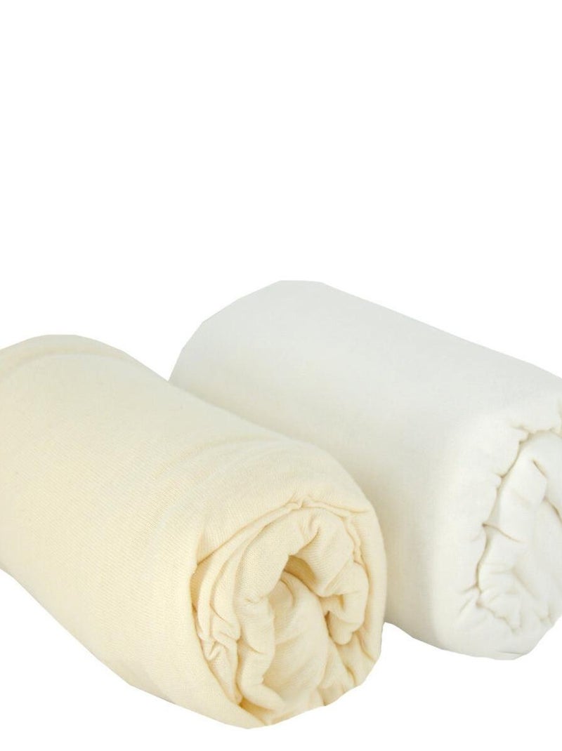 Lot de 2 draps-housse 60x120 cm Naissance en Coton Imprimés - Greenland - Babycalin Beige - Kiabi