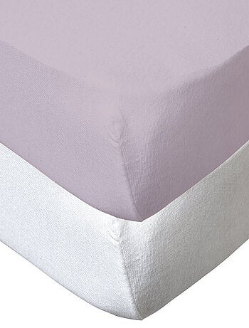 Lot de 2 draps-housse 60x120 cm Naissance en Coton Uni - Babycalin