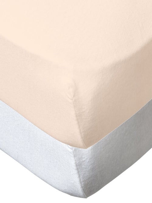 Lot de 2 draps-housse 60x120 cm Naissance en Coton Uni - Kiabi