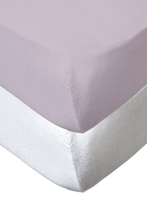 Lot de 2 draps-housse 60x120 cm Naissance en Coton Uni - Kiabi