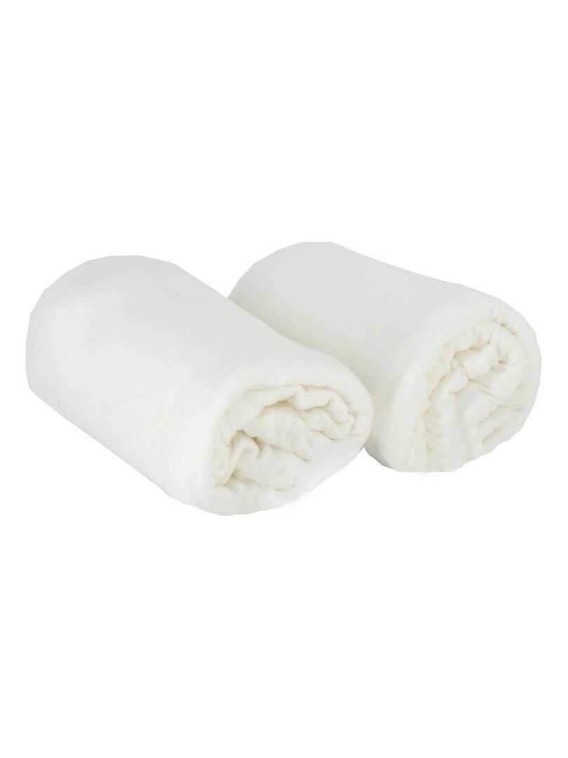 babyCalin - Lot de 2 draps housse 60x120x15cm Blanc/blanc certifié OEKO-TEX  : : Bébé et Puériculture