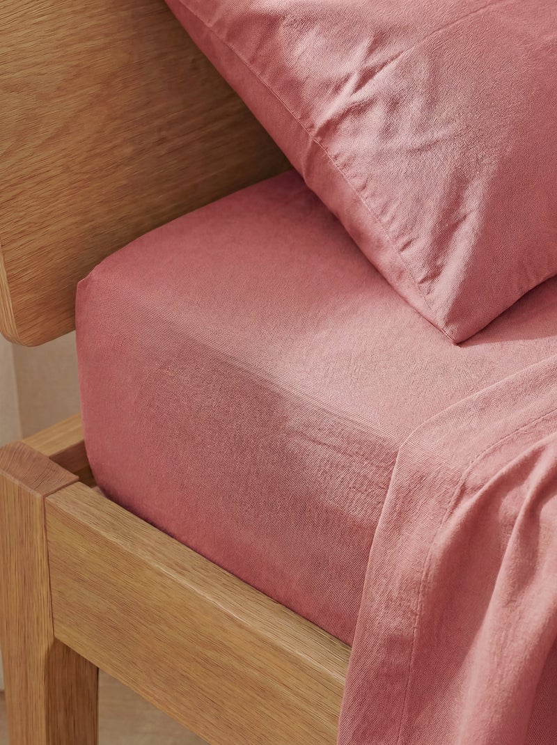 Lot de 2 draps housse bébé (70x140) en jersey - Kiabi Home Rose - Kiabi