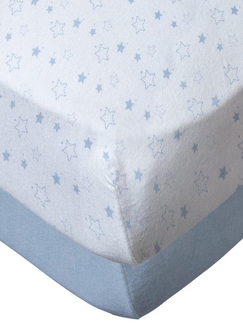 Lot de 2 draps housse bébé en coton - Etoiles - Babycalin - Kiabi