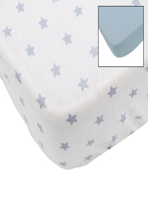 Lot de 2 draps housse bébé en coton - Etoiles - Babycalin - Kiabi