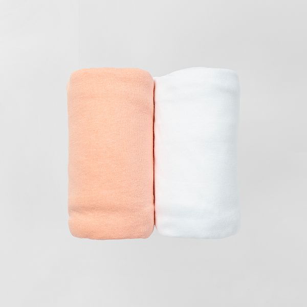 Lot De 2 Draps Housse Bebe Fille Blanc Corail Kiabi 8 00