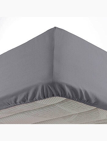 Lot de 2 Draps housse bonnet 30 cm 2 personnes microfibre Oscar