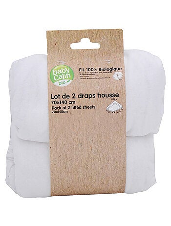 Lot de 2 draps housse coton bio - Babycalin