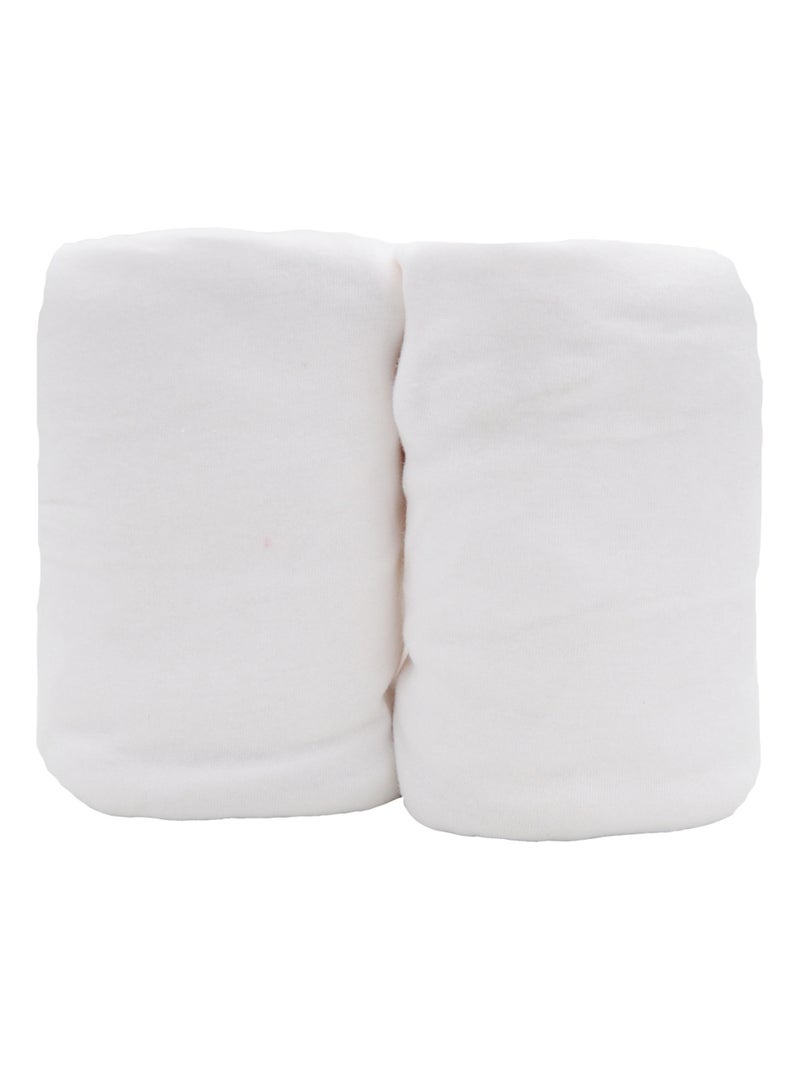 Lot de 2 draps housse coton bio - Babycalin Blanc - Kiabi