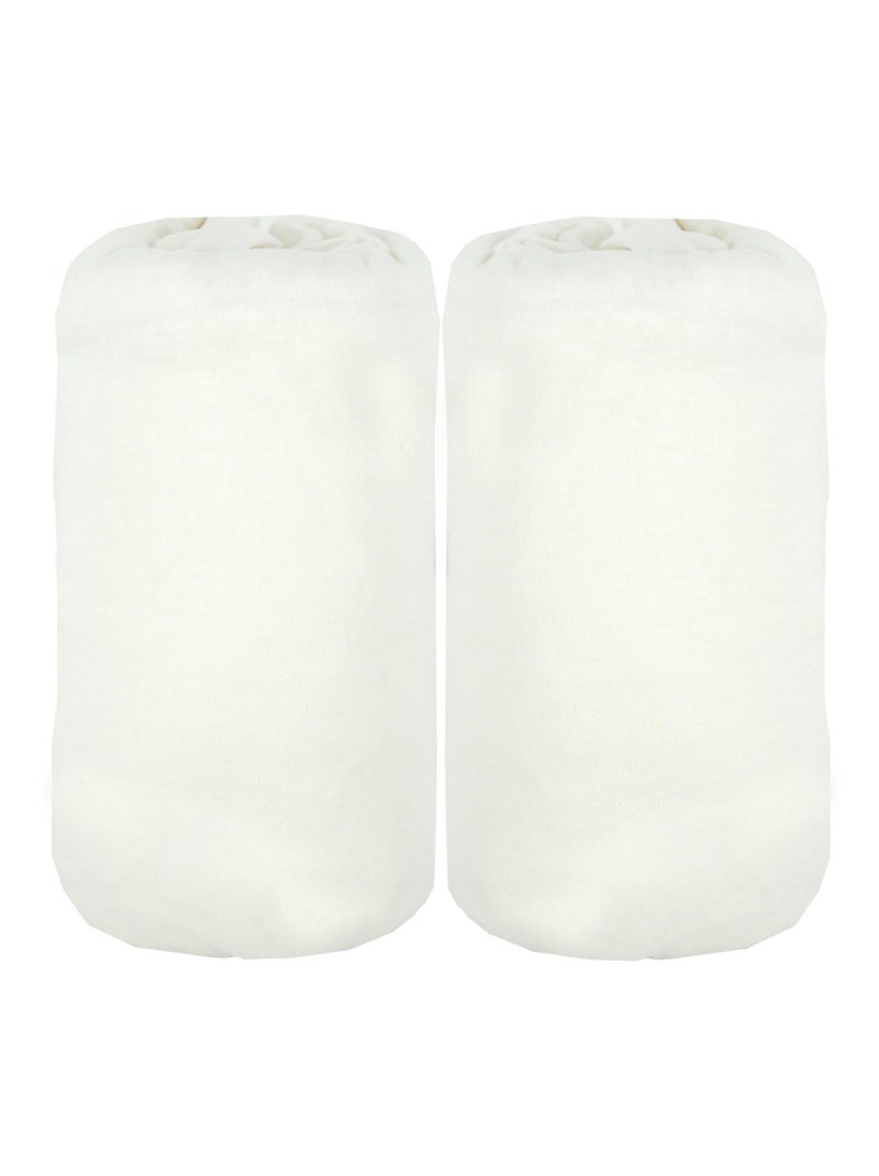 Lot de 2 draps housse en coton - Babycalin Blanc - Kiabi