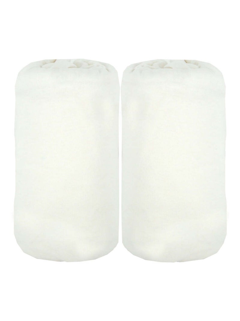 Lot de 2 draps housse en coton - Babycalin Blanc - Kiabi