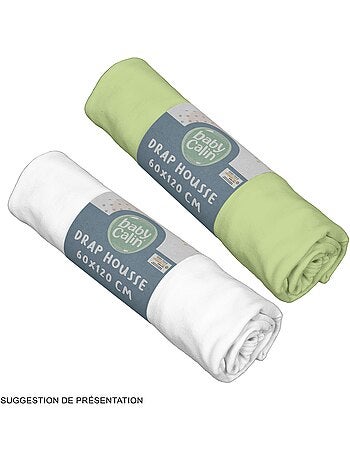 Lot de 2 draps-housse 60x120 cm Naissance en Coton Imprimés - Babycalin