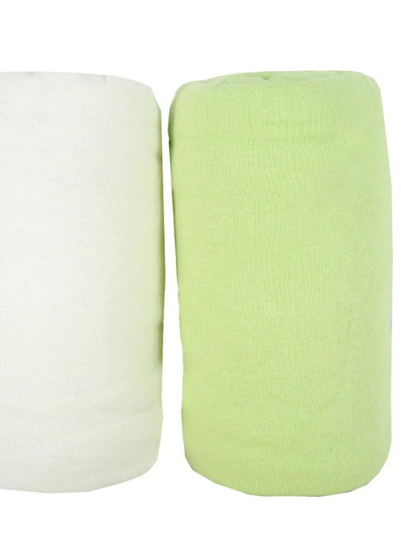Lot de 2 draps housse en coton - Babycalin Vert - Kiabi
