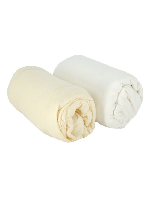 Lot de 3 draps housse 100% coton bio - 70x140 cm - blanc EASY DORT Pas Cher  