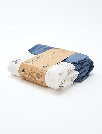 Lot de 2 draps housse en coton