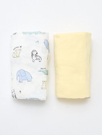 Lot de 2 draps housse en coton