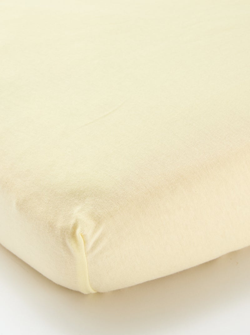 Lot de 2 draps housse en coton Blanc - Kiabi