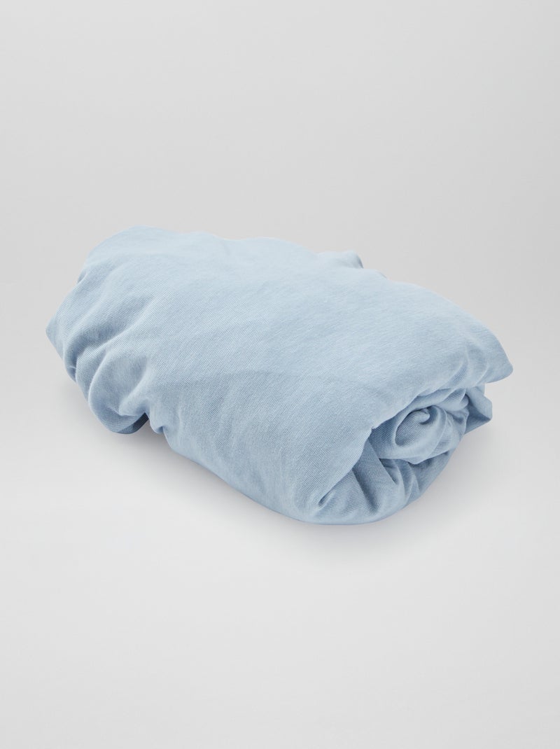 Lot de 2 draps housse en coton Bleu - Kiabi
