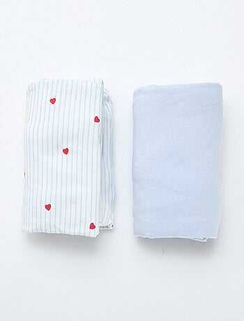 Lot de 2 draps housse en coton