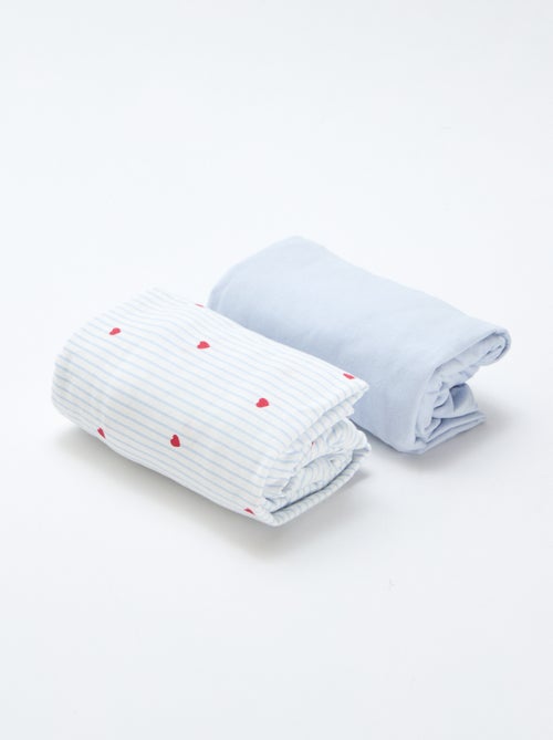 Lot de 2 draps housse en coton - Kiabi