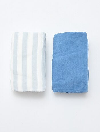 Lot de 2 draps housse en coton